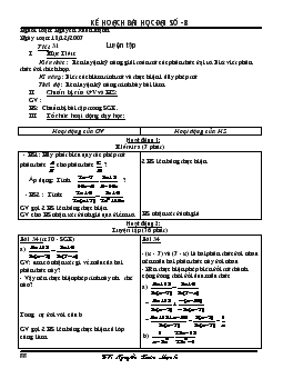 Giáo án đại số 8 tiết 31- Luyện tập