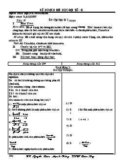 Giáo án đại số 8 tiết 37- Ôn tập học kì I (tiếp)