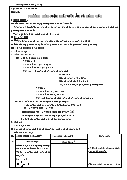 Giáo án đại số 8 Tiết 42 : Phương trình bậc nhất một ẩn và cách giải