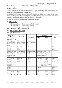 Giáo án đại số 8 Tiết: 66- Kiểm tra chương iv