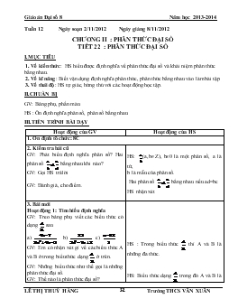Giáo án Đại số 8 từ tiết 22 đến tiết 41