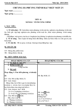 Giáo án Đại số 8 từ tiết 41 đến tiết 58
