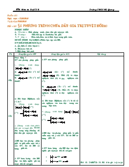 Giáo án đại số 8 từ tiết 67 đến tiết 71