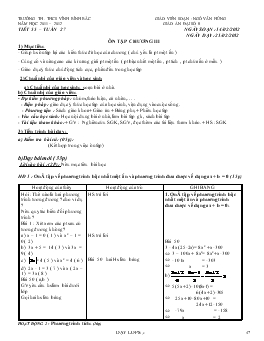 Giáo án Đại số 8 từ tuần 27 đến tuần 37
