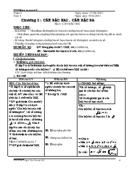 Giáo án Đại số 9 Bài 1: căn bậc hai