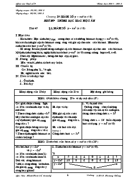 Giáo án Đại số 9 chương IV Năm học 2011 - 2012