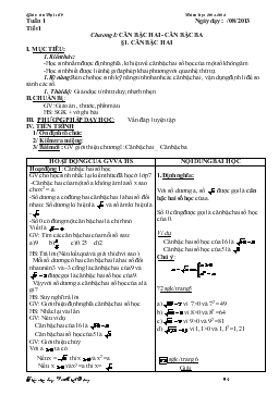 Giáo án Đại số 9 Năm học 2013-2014