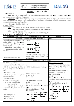 Giáo án Đại số 9 tuần 12 Trường THCS Xuân Hòa 2