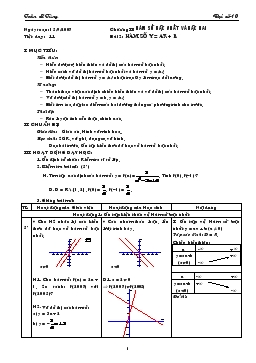 Giáo án Đại số lớp 10 tiết 11- Hàm số y = ax + b