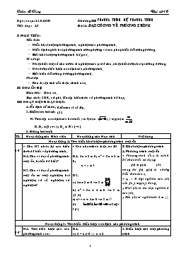 Giáo án Đại số lớp 10 tiết 17- Đại cương về phương trình