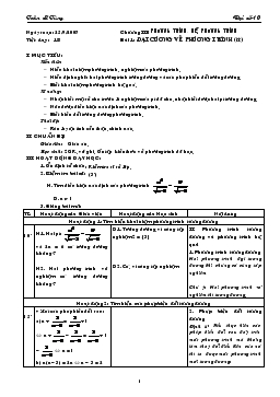 Giáo án Đại số lớp 10 tiết 18- Đại cương về phương trình