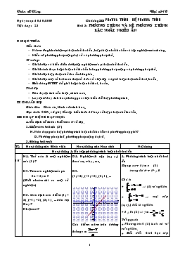 Giáo án Đại số lớp 10 tiết 23- Phương trình và hệ phương trình bậc nhất nhiều ẩn