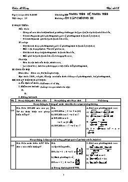 Giáo án Đại số lớp 10 tiết 27- Ôn tập chương iii