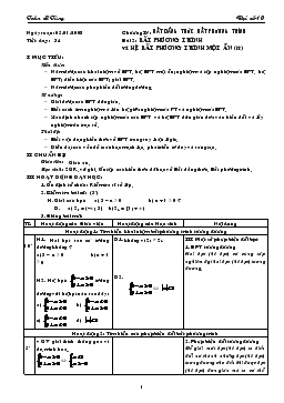 Giáo án Đại số lớp 10 tiết 34- Bất phương trình và hệ bất phương trình một ẩn (tt)