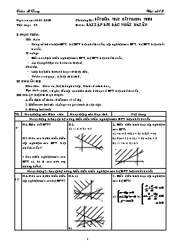 Giáo án Đại số lớp 10 tiết 39- Bài tập bất phương trình bậc nhất hai ẩn