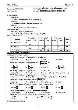 Giáo án Đại số lớp 10 tiết 44- Kiểm tra 1 tiết chương iv