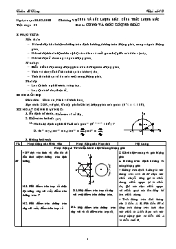 Giáo án Đại số lớp 10 tiết 53- Cung và góc lượng giác