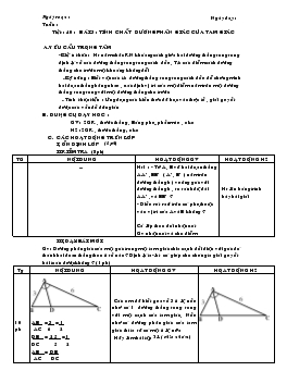 Giáo án Đại số lớp 8 Tiết 40 : bài 3 : tính chất đường phân giác của tam giác