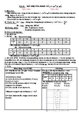 Giáo án Đại số lớp 9 Tiết 48: đồ thị của hàm số y = ax2 (a0)