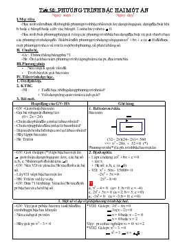 Giáo án Đại số lớp 9 Tiết 50: phương trình bậc hai một ẩn