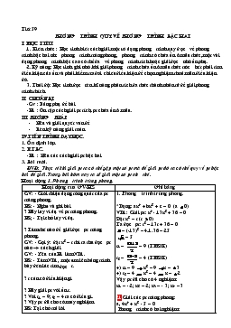 Giáo án Đại số lớp 9 Tiết 59- Phương trình quy về phương trình bậc hai