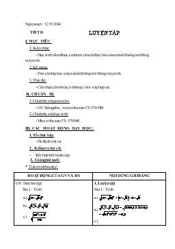 Giáo án Đại số lớp 9 Tiết 8: luyện tập