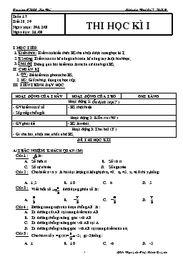 Giáo án Đại số Tuần 17 tiết 38, 39- Thi học kì I