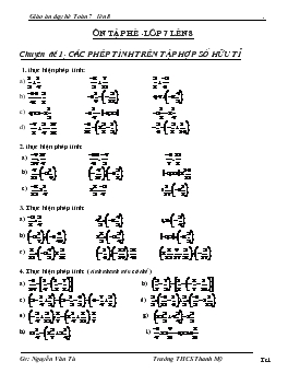 Giáo án dạy hè Toán 7 lên 8