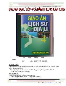 Giáo án Địa lí lớp 4 cả năm theo chuẩn kiến thức kỹ năng