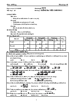 Giáo án Hình học 10 tiết 13- Kiểm tra viết chương i