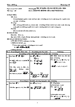 Giáo án Hình học 10 tiết 18- Tích vô hướng của hai vectơ (tt)