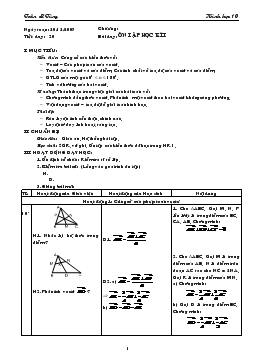 Giáo án Hình học 10 tiết 20- Ôn tập học kì i
