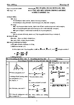 Giáo án Hình học 10 tiết 25- Các hệ thức lượng trong tam giác và giải tam giác (tt)