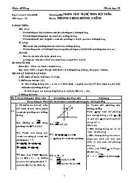 Giáo án Hình học 10 tiết 29- Phương trình đường thẳng