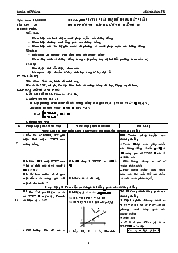 Giáo án Hình học 10 tiết 30- Phương trình đường thẳng (tt)