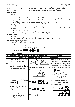 Giáo án Hình học 10 tiết 32- Phương trình đường thẳng (tt)