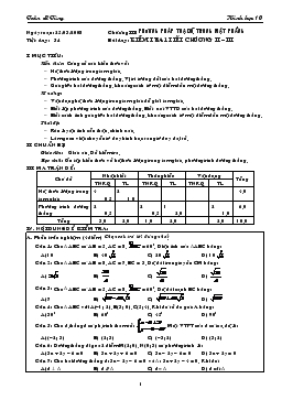 Giáo án Hình học 10 tiết 34- Kiểm tra 1 tiết chương ii – iii