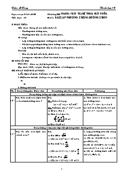 Giáo án Hình học 10 tiết 36- Bài tập phương trình đường tròn