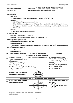 Giáo án Hình học 10 tiết 37- Phương trình đường elip