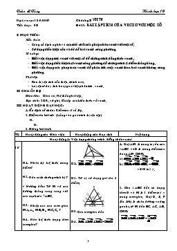 Giáo án Hình học 10 tiết 8- Bài tập tích của vectơ với một số