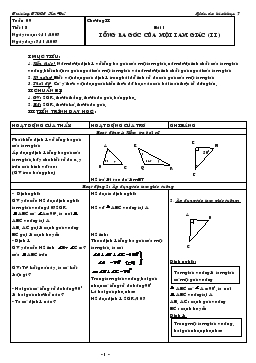 Giáo án Hình học 7: Bài 1- Tổng ba góc của một tam giác (tiếp)