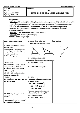 Giáo án Hình học 7: Bài 1- Tổng ba góc của một tam giác (tiếp)