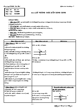 Giáo án Hình học 7: Bài 6: từ vuông góc đến song song