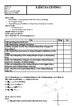 Giáo án Hình học 7:  Kiểm tra chương i