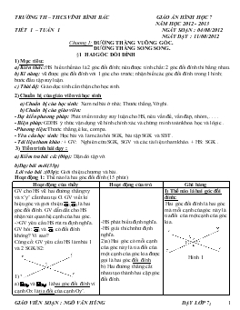 Giáo án hình học 7 năm học 2012 - 2013