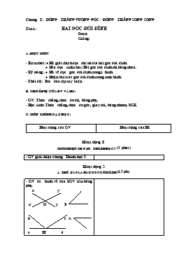 Giáo án Hình học 7 tiết 1- 5