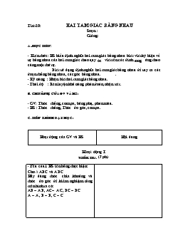 Giáo án Hình học 7 tiết 20- 22