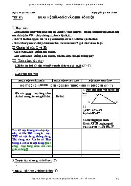 Giáo án Hình học 7 Tiết 47: Quan hệ giữa góc và cạnh đối diện
