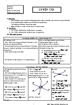 Giáo án Hình học 7 tuần 1 tiết 2: Luyện tập