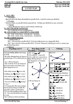 Giáo án Hình học 7 tuần 1 tiết 2: Luyện tập